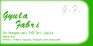 gyula fabri business card